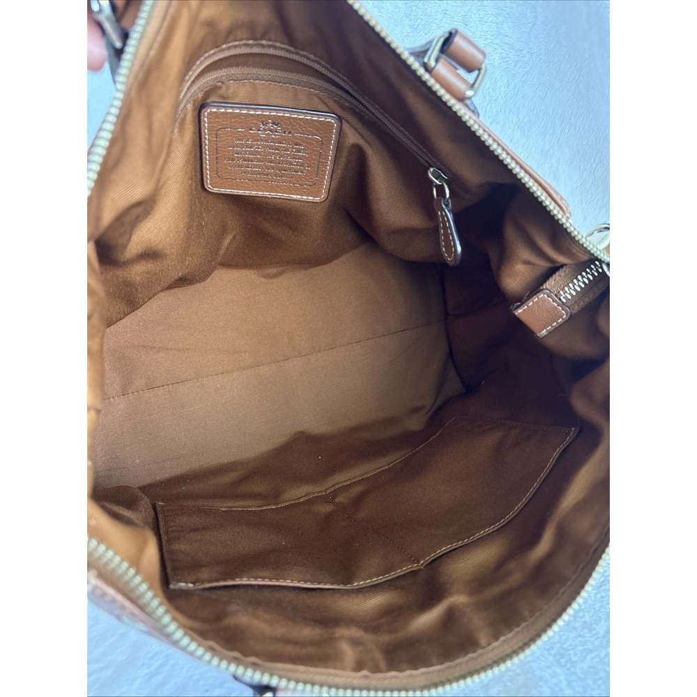 COACH Spectator Satchel Bag Cream Brown Leather Crossbody Top Handle F37679 - Picture 10 of 15